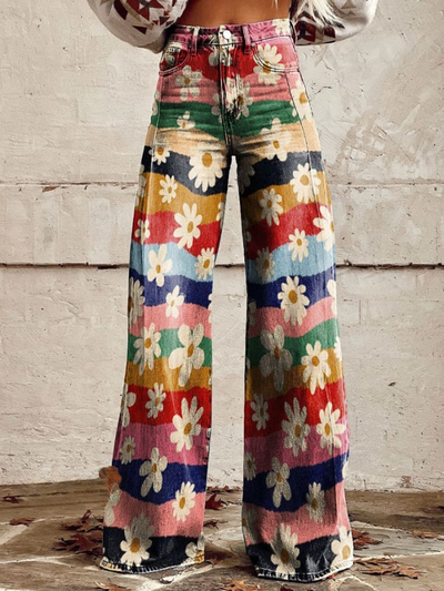 ÉLISE | Elegant and Comfortable Retro Floral Trousers