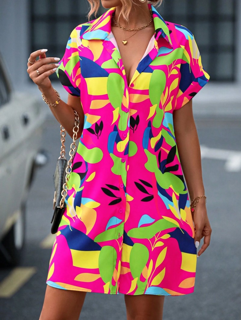Tiana - Printed Button-Down Dress