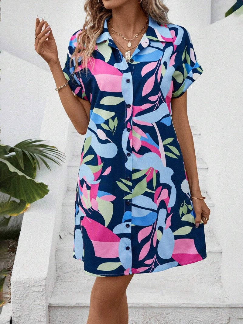 Tiana - Printed Button-Down Dress