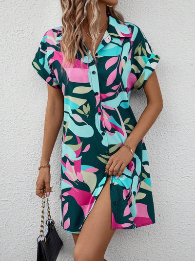 Tiana - Printed Button-Down Dress