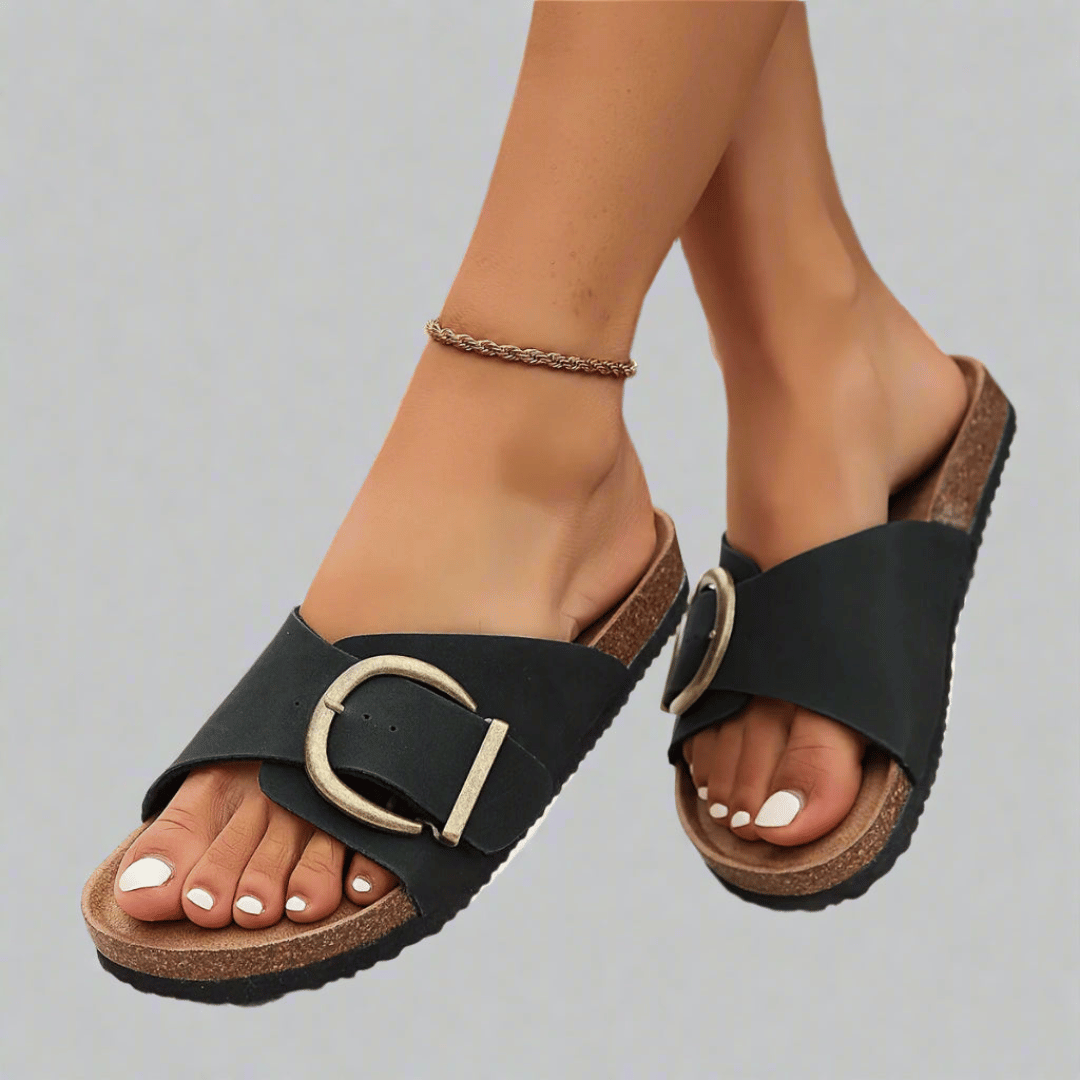 Ronja | Vegan Cork Slippers with Comfortable Footbed Sole