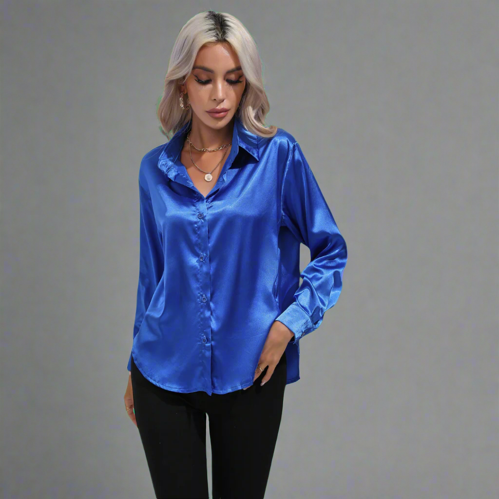 Xaveria | Premium Satin Blouse with Elegant Shine