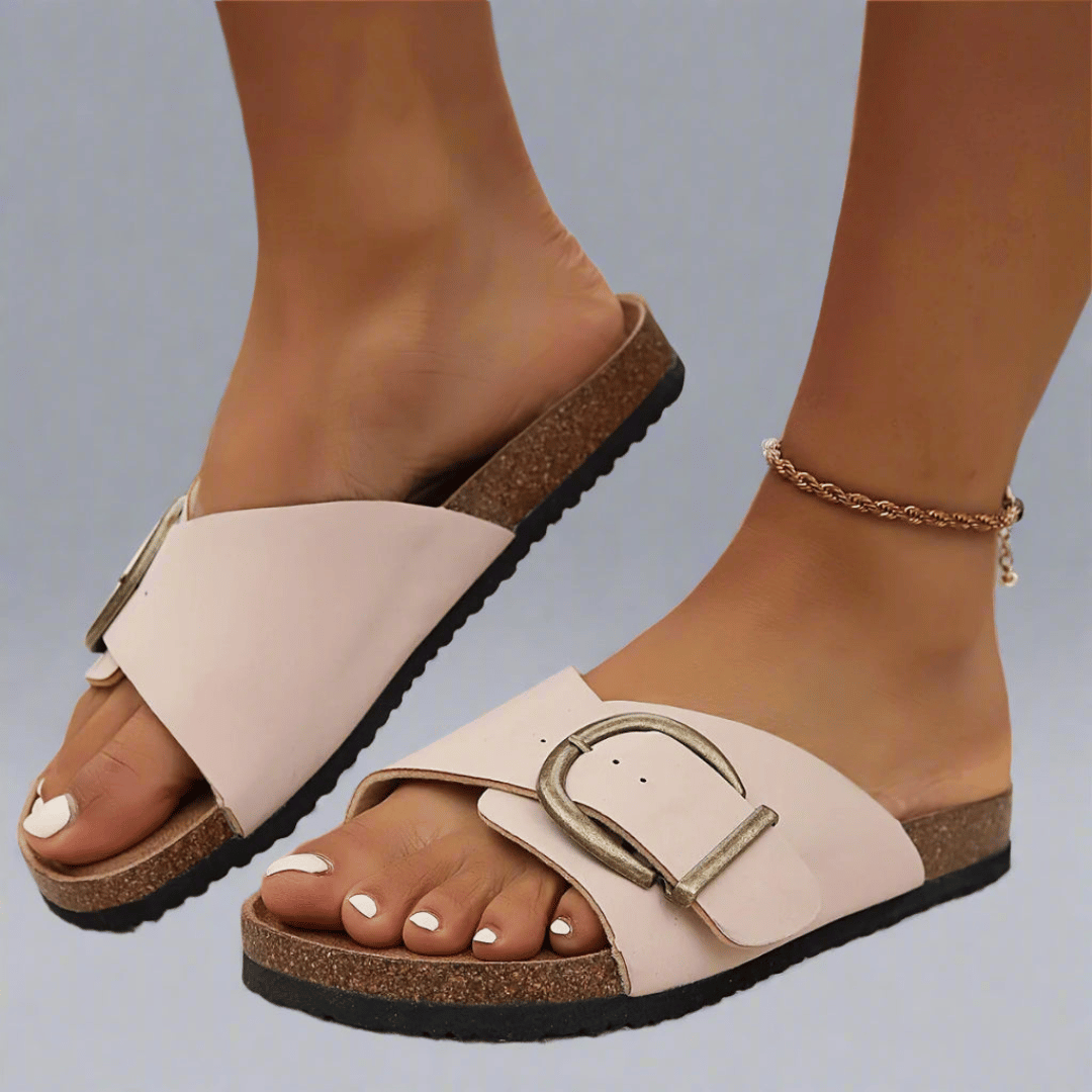 Ronja | Vegan Cork Sliders with Comfortable Footbed Sole