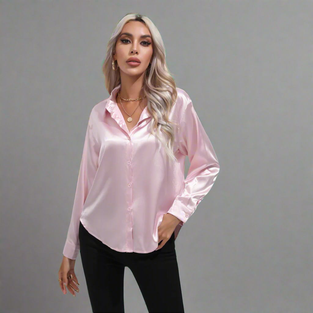 Xaveria | Premium Satin Blouse with Elegant Shine