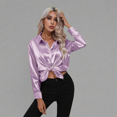 Xaveria | Premium Satin Blouse with Elegant Shine