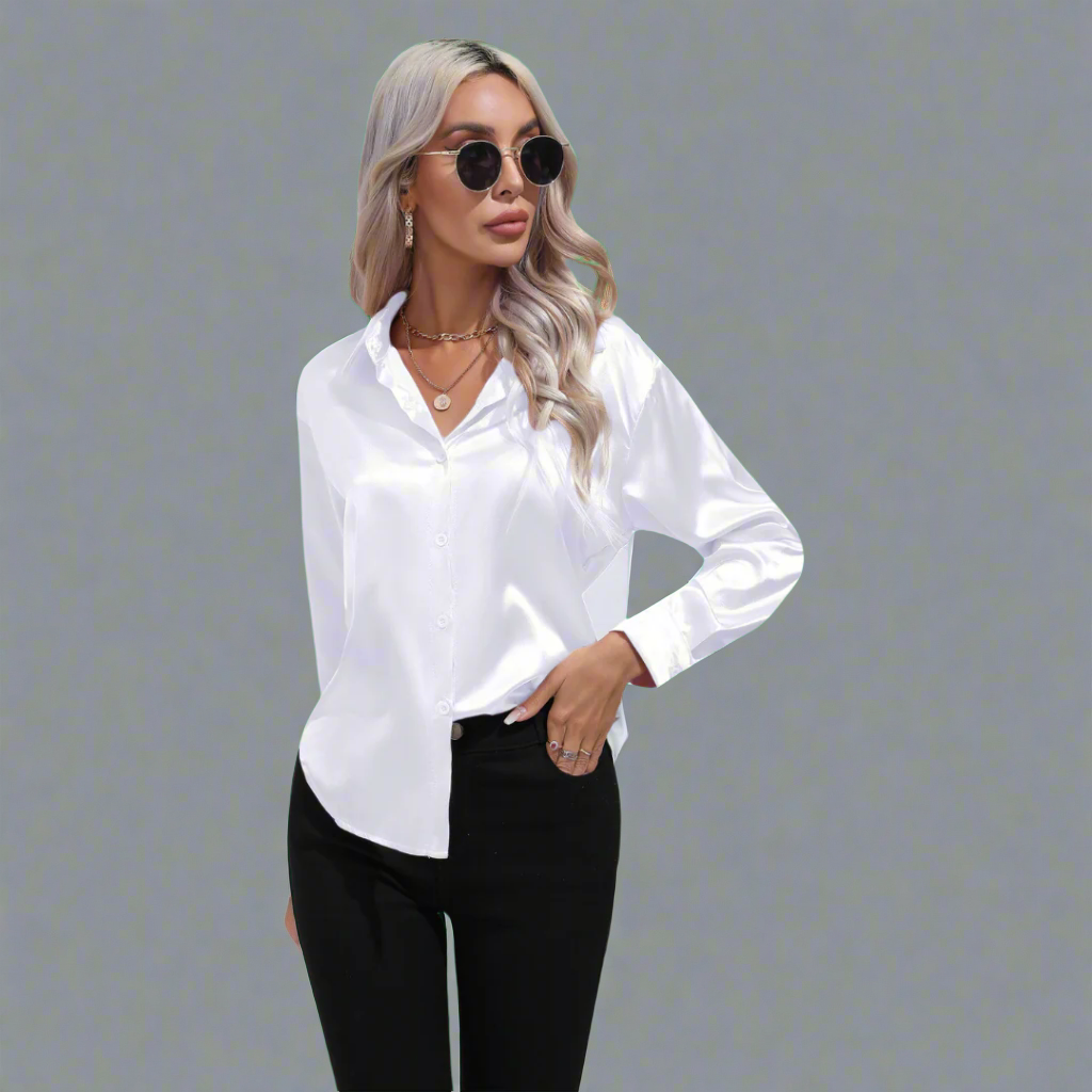 Xaveria | Premium Satin Blouse with Elegant Shine