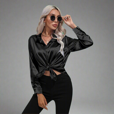 Xaveria | Premium Satin Blouse with Elegant Shine