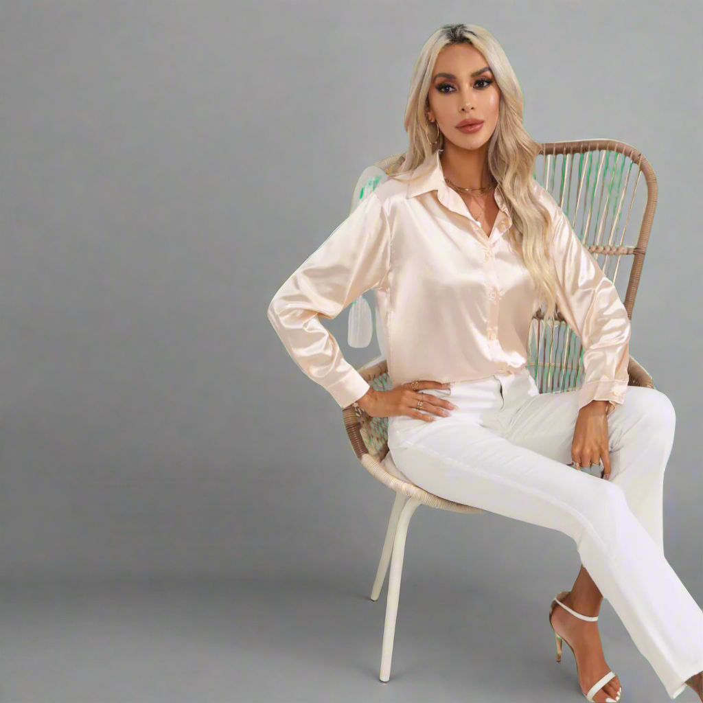 Xaveria | Premium Satin Blouse with Elegant Shine