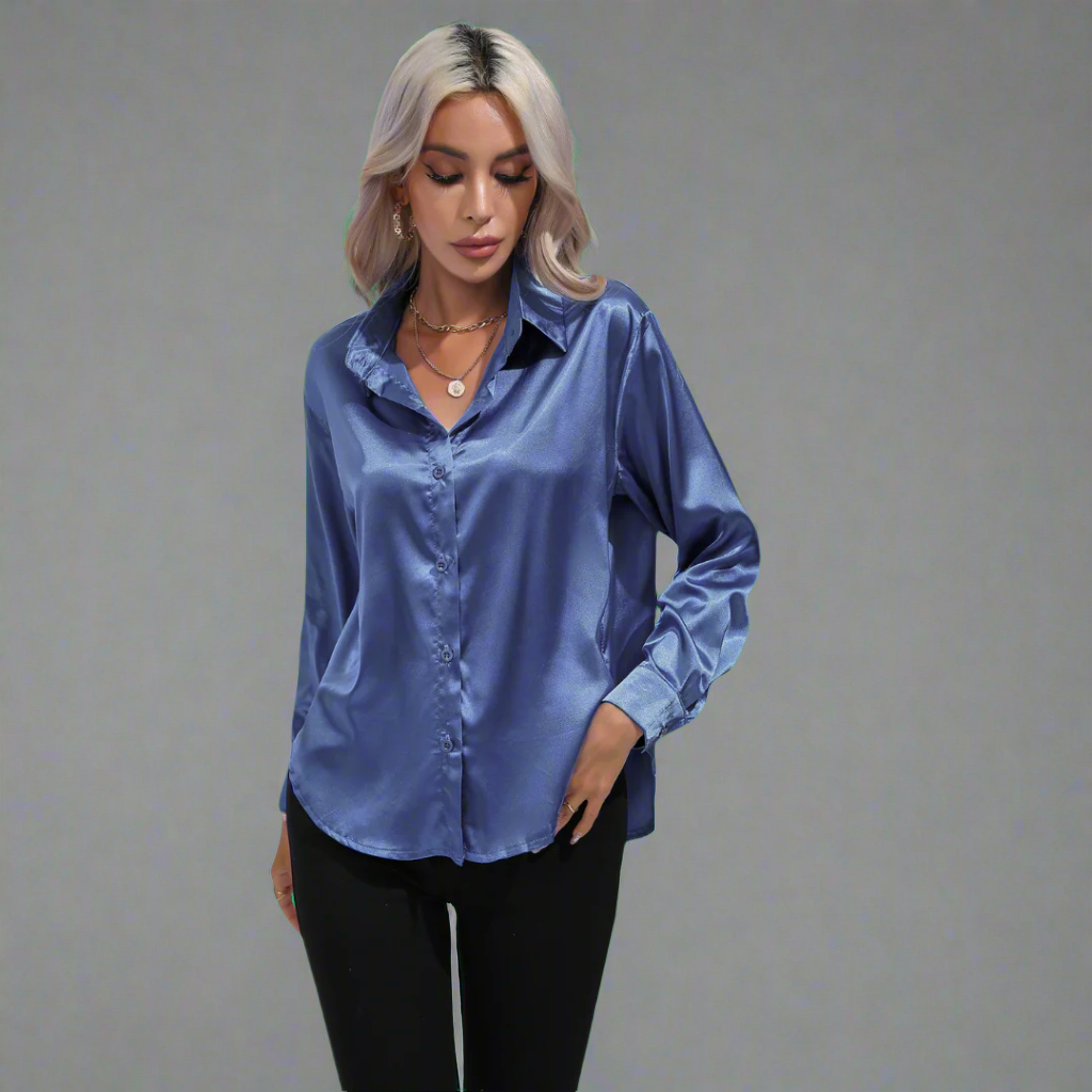 Xaveria | Premium Satin Blouse with Elegant Shine
