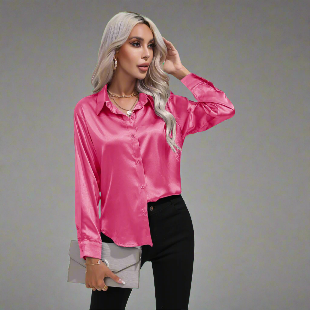 Xaveria | Premium Satin Blouse with Elegant Shine
