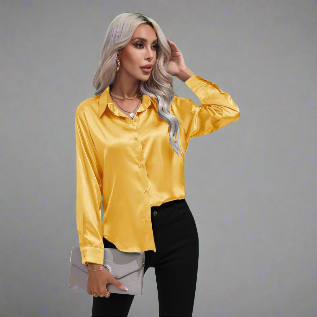 Xaveria | Premium Satin Blouse with Elegant Shine