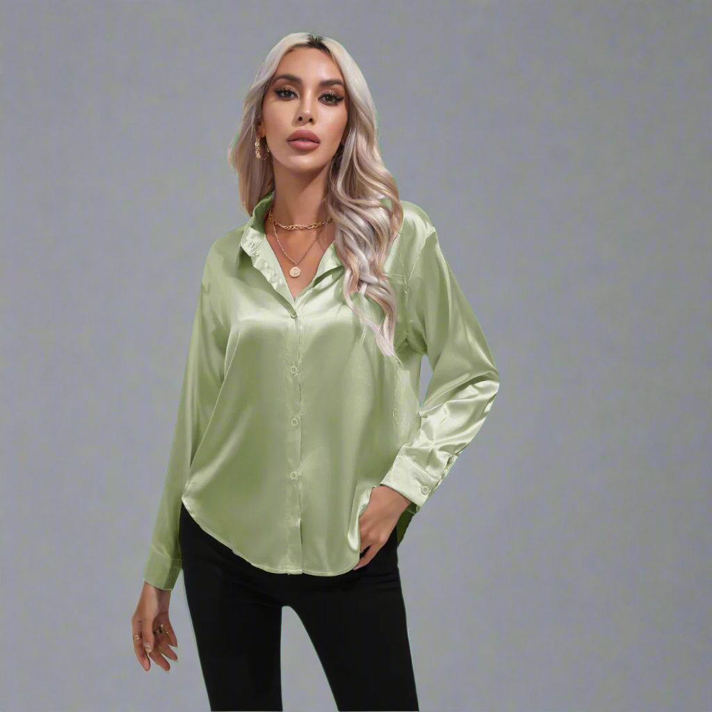 Xaveria | Premium Satin Blouse with Elegant Shine