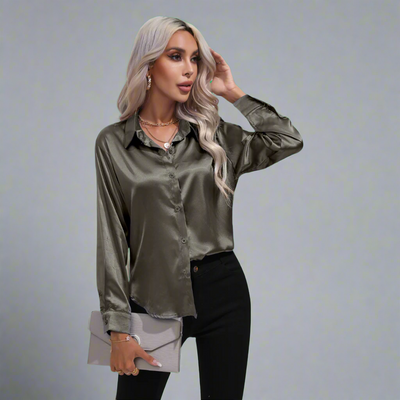 Xaveria | Premium Satin Blouse with Elegant Shine