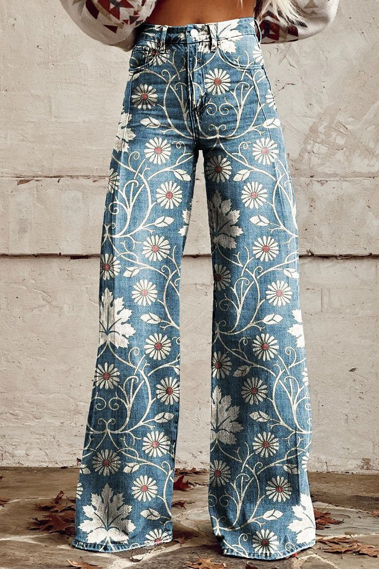 ISABELLE | Elegant Boho Trousers with Floral Pattern
