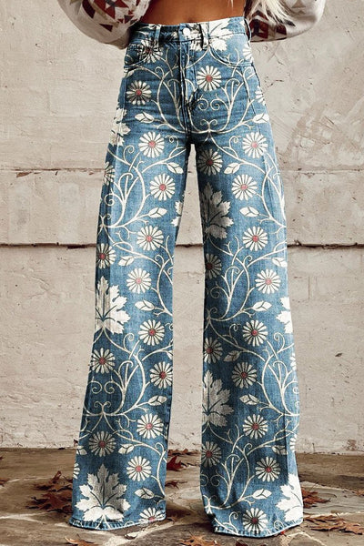 ISABELLE | Elegant Boho Trousers with Floral Pattern