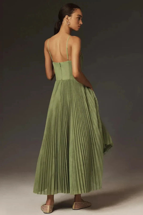 Claire – Pleated tulle dress with asymmetric draping