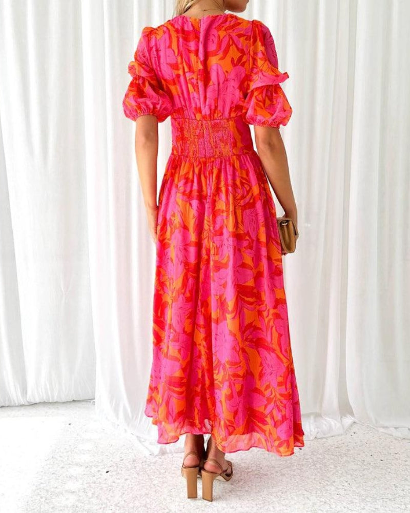 Derana™ - Red-Pink Maxi Dress