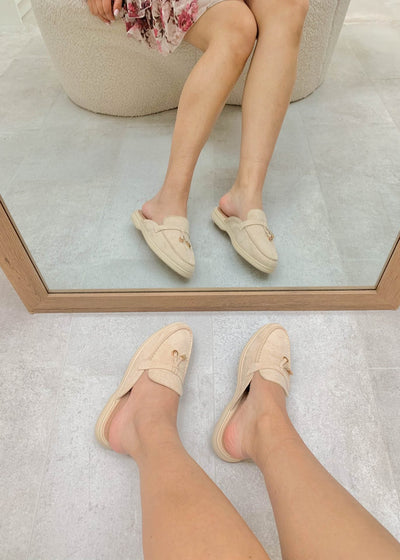 Maris™ | Khaki Suede Summer Loafers with Tassels