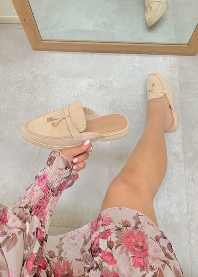 Maris™ | Khaki Suede Summer Loafers with Tassels