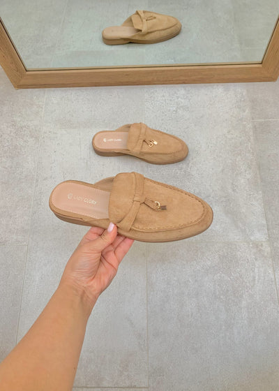 Maris™ | Khaki Suede Summer Loafers with Tassels