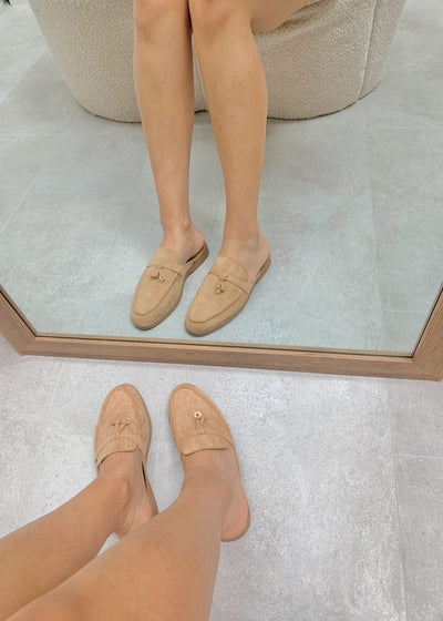Maris™ | Khaki Suede Summer Loafers with Tassels