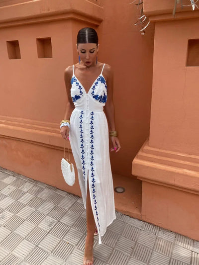 Alessandra™ | Embroidered Strap Dress
