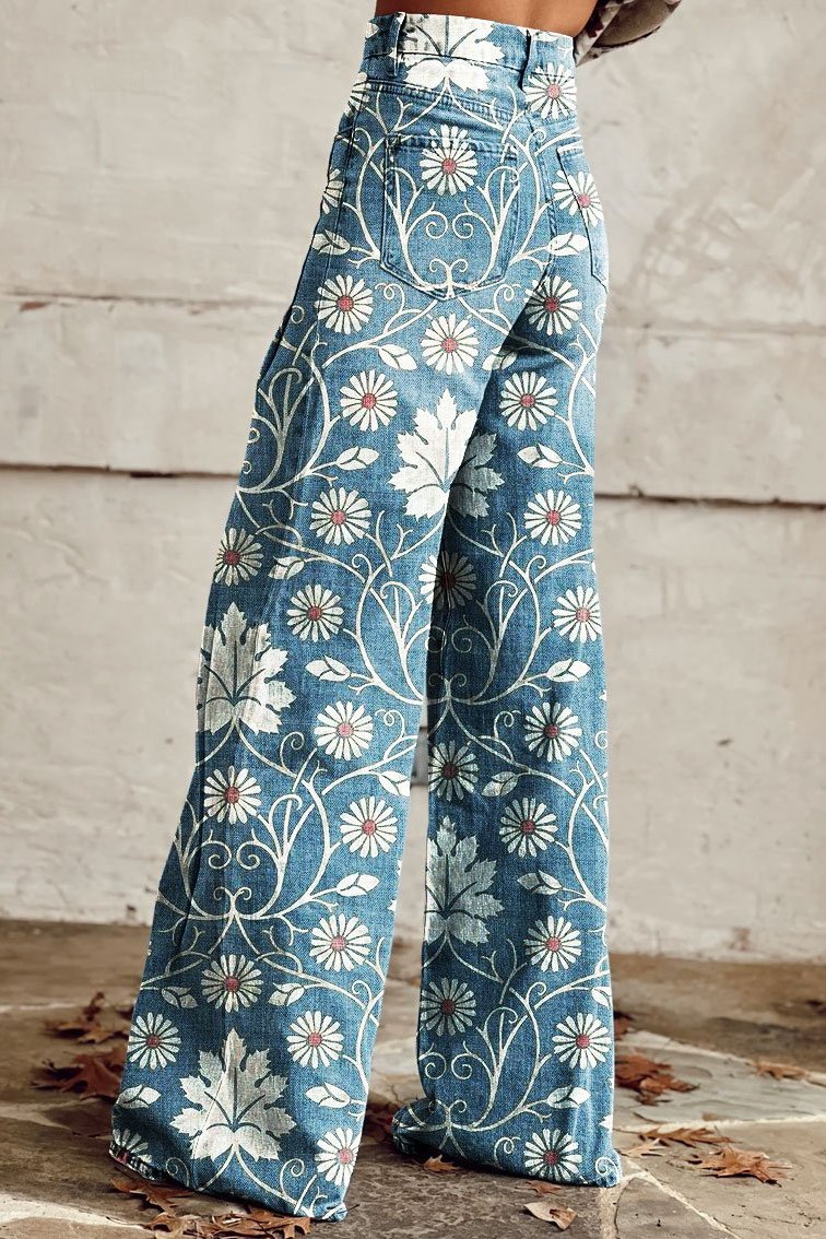 ISABELLE | Elegant Boho Trousers with Floral Pattern