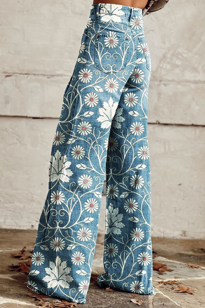 ISABELLE | Elegant Boho Trousers with Floral Pattern