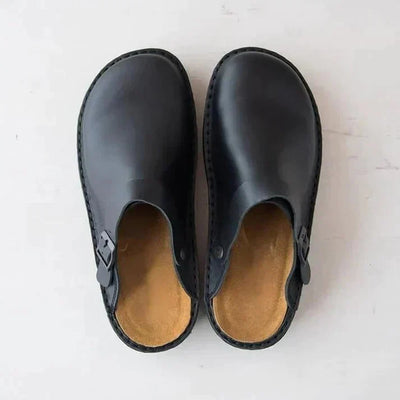 Henrik – Elegant Orthopaedic Leather Clogs – Non-Slip, Padded Sole