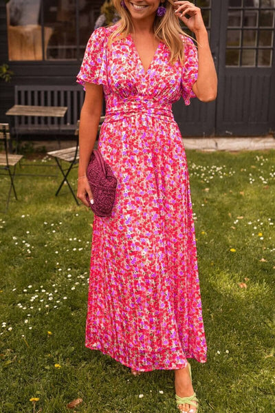 Sandra - Elegant long dress with V-neck