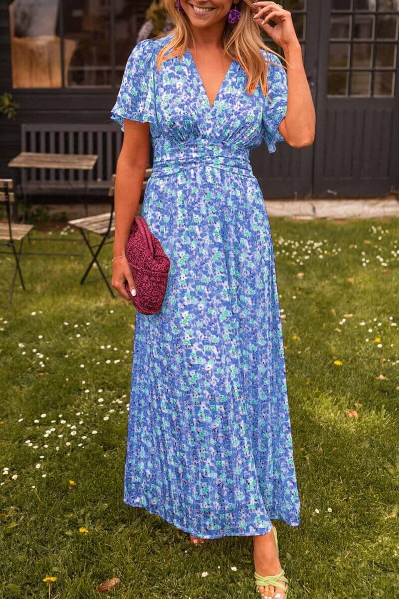 Sandra - Elegant long dress with V-neck
