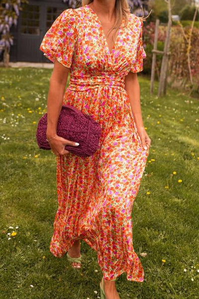 Sandra - Elegant long dress with V-neck